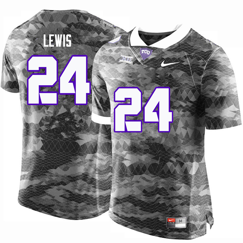 Men #24 Julius Lewis TCU Horned Frogs College Football Jerseys-Gray - Click Image to Close